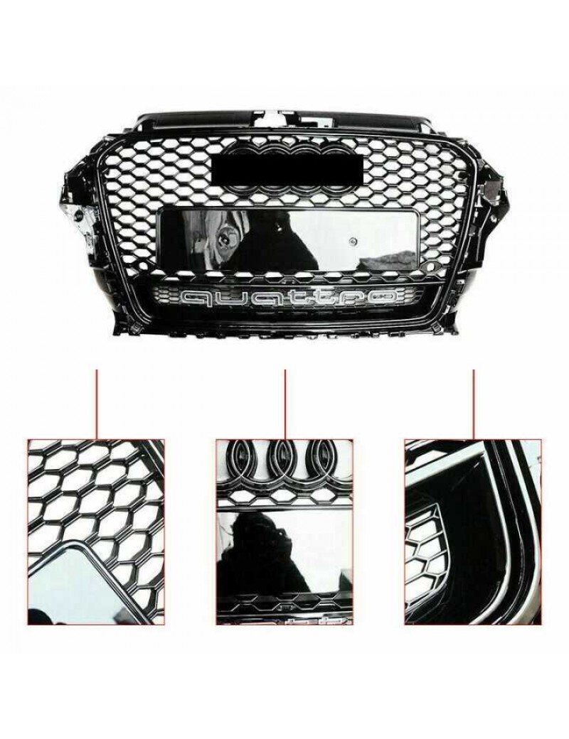 AUDI A3 2013-2016 PANJUR RS3 SIYAH - QUATRO YAZILI