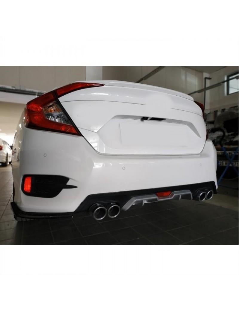 HONDA CIVIC FC5 2016-2020 DIFÜZÖR 4 EGZOZLU SILVER