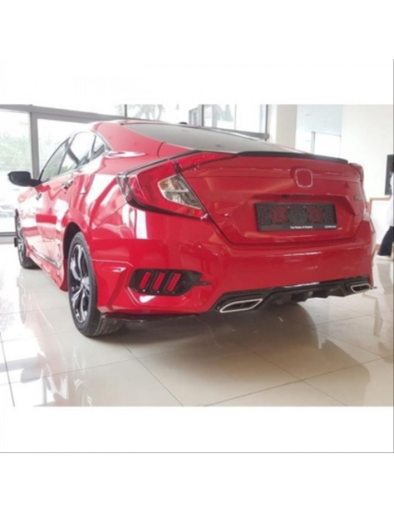 HONDA CIVIC FC5 2016-2021 ARKA SİS 3 ÇİZGİ KIRMIZI- PIANO BLACK