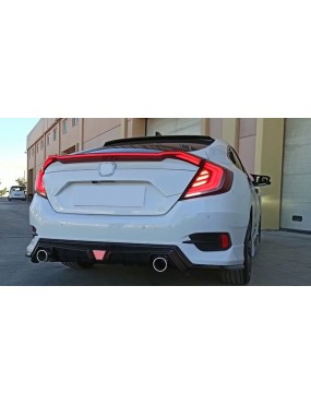 HONDA CIVIC FC5 2016-2021 HAREKETLİ SİNYALLİ LED STOP VE SPOILER TAKIMI KIRMIZI